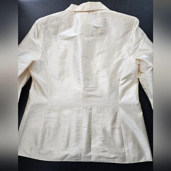 NWT - Silk Taffeta Lauren Ralph Lauren "Soft Cream" Dress Blazer - Size 16 - Picture 2 of 11